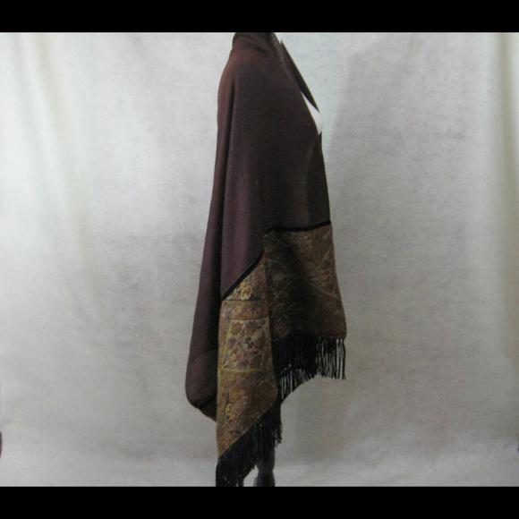Wool Pashmina Shawl Shoulder Wrap Made in Nepal Boho Clothing Accessories Brown - Picture 5 of 9